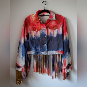 NWT Azalea Wang Shake It Up Long Fringe Cropped Jacket